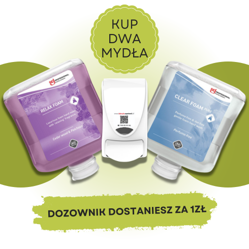 dwa mydła + dozownik za 1zł