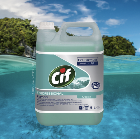 Cif Pro Formula Oxygel Ocean 5L - skoncentrowany preparat do mycia podłóg i innych wodoodpornych powierzchni zmywalnych
