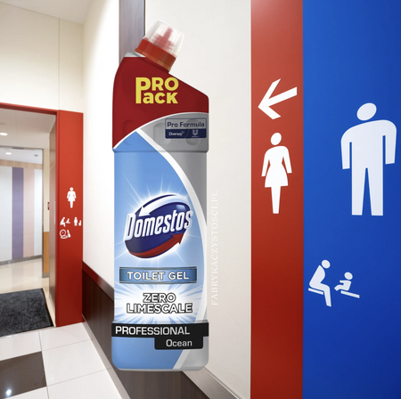 Domestos Pro Formula Toilet Gel Ocean 1L - 3 razy silniejszy niż inne środki do usuwania kamienia