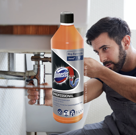 Domestos Pro Formula Drain Unblocker Gel 1L - udrażniasz do rur i odpływów