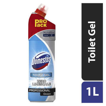 Domestos Pro Formula Toilet Gel Ocean 1L - 3 razy silniejszy niż inne środki do usuwania kamienia