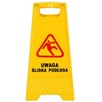 Tablica ostrzegawcza "UWAGA ŚLISKA PODŁOGA"